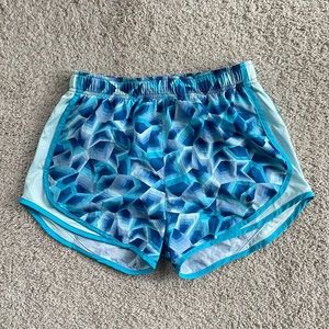 Nike Dri-Fit Athletic Women's Lined Running Shorts Small Turquoise Blue White